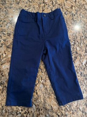 Polo Ralph Lauren baby cotton blend pants Navy w red embroidered pony 18 months